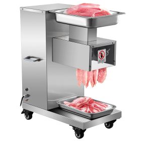 110V Commercial Meat Cutter Machine 1100LB/H Electric Meat Cutting Machine 750W Commercial Meat Slicer 3mm Blade Restaurant Food Slicer Stainless